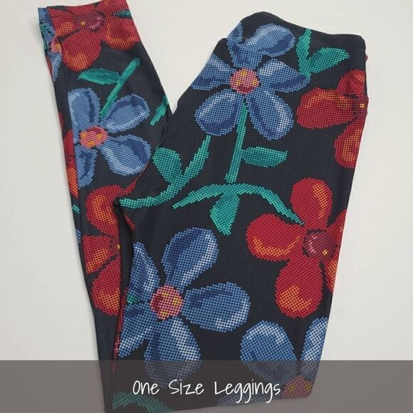 LuLaRoe OS Leggings One Size Floral NEW - Picture 1 of 1